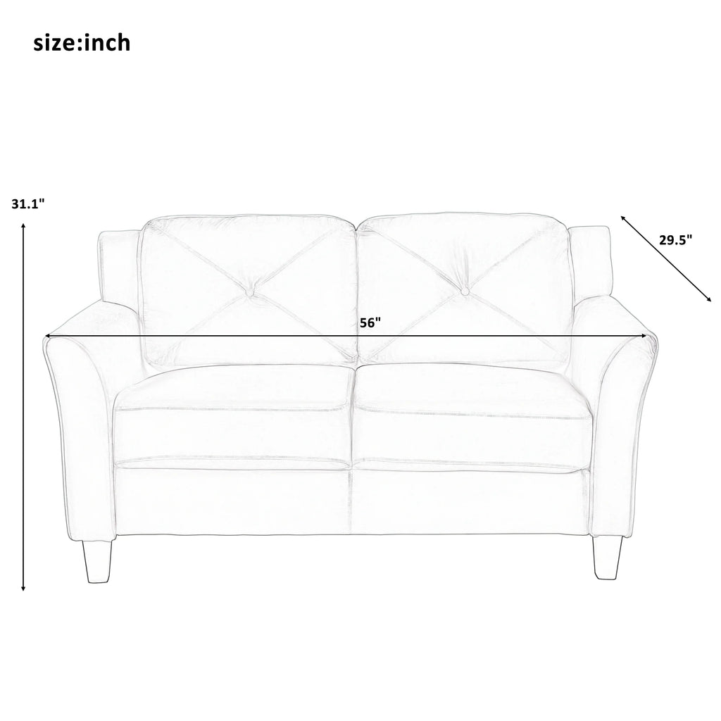 Grey 3 Piece Button Tufted Sectional Sofa Set D222832