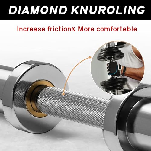 16”/20” Olympic Dumbbell Handles Pair of 500lbs Capacity Loadable Dumbbell Bars with Collars for 2” Olympic Weight Plates J978