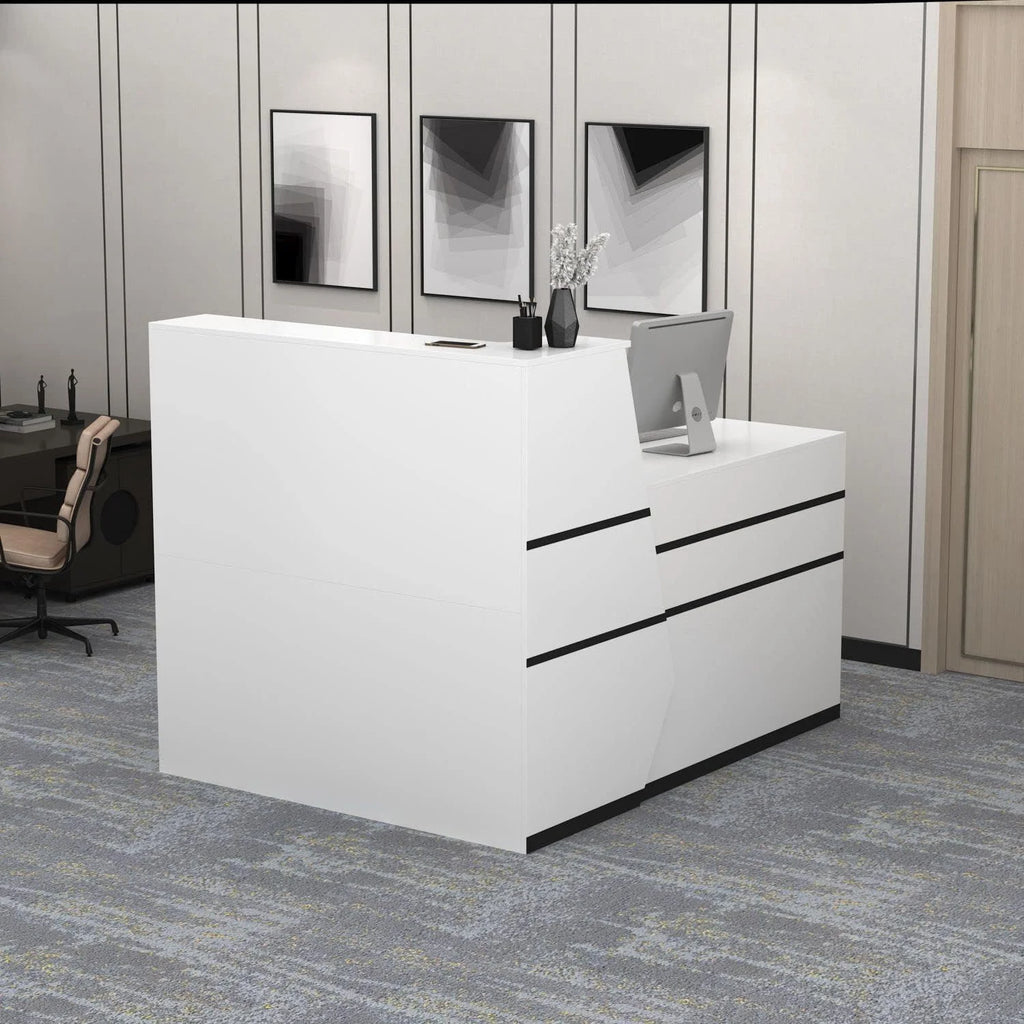 L-Shaped Black Reception Desk T933