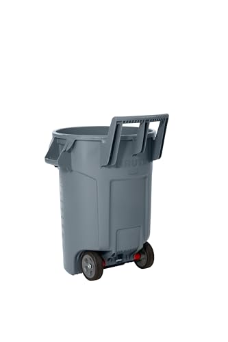 32 Gal Gray Vented Wheeled Trash Container B7257