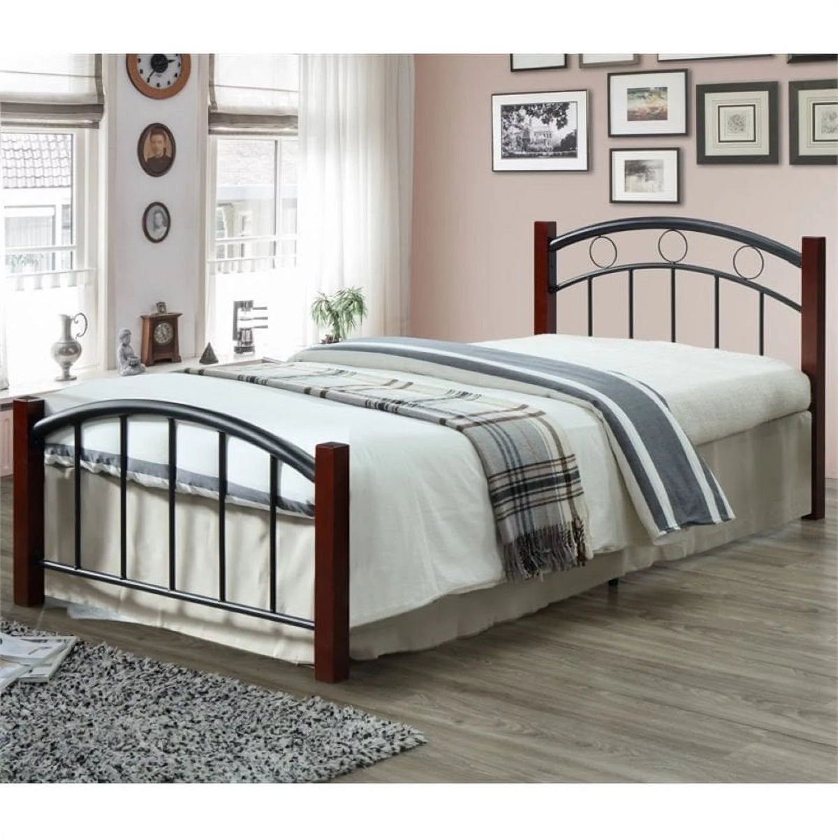 Twin Metal Bed with Headboard and Footboard D996035