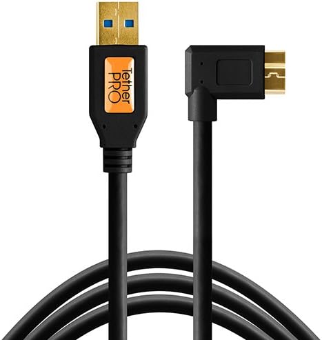USB 3.0 to Micro-B Right Angle Cable, 15' (4.6m), Orange A588287