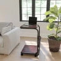 Mahogany Ergonomic Computer Desk with Removable Pouch J676