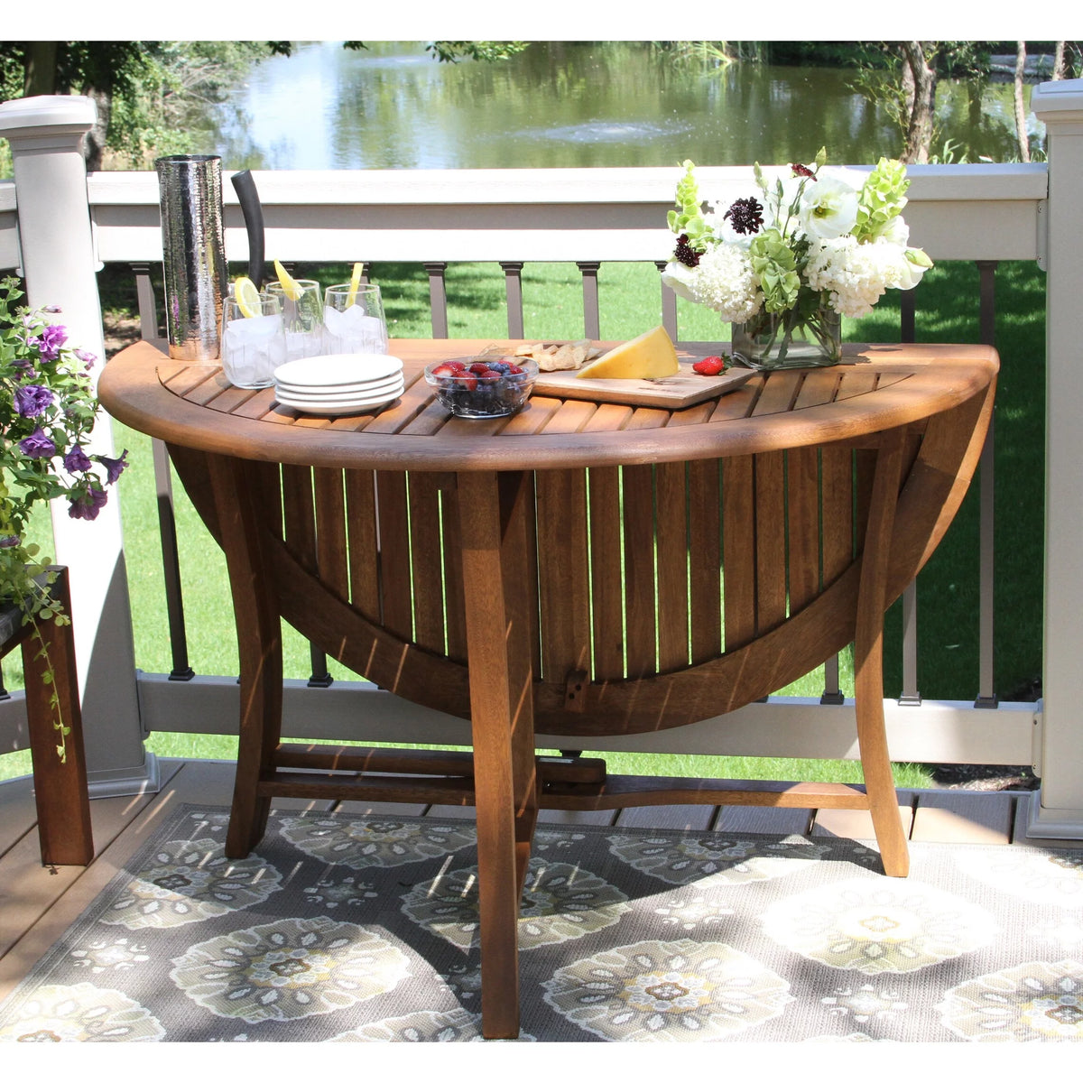 Round Folding Outdoor Dining Table 43 inches S64589
