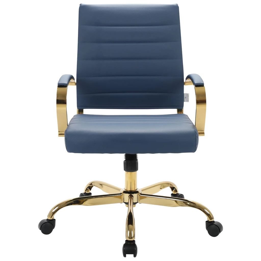 Leather Office Chair With Gold Frame U32268