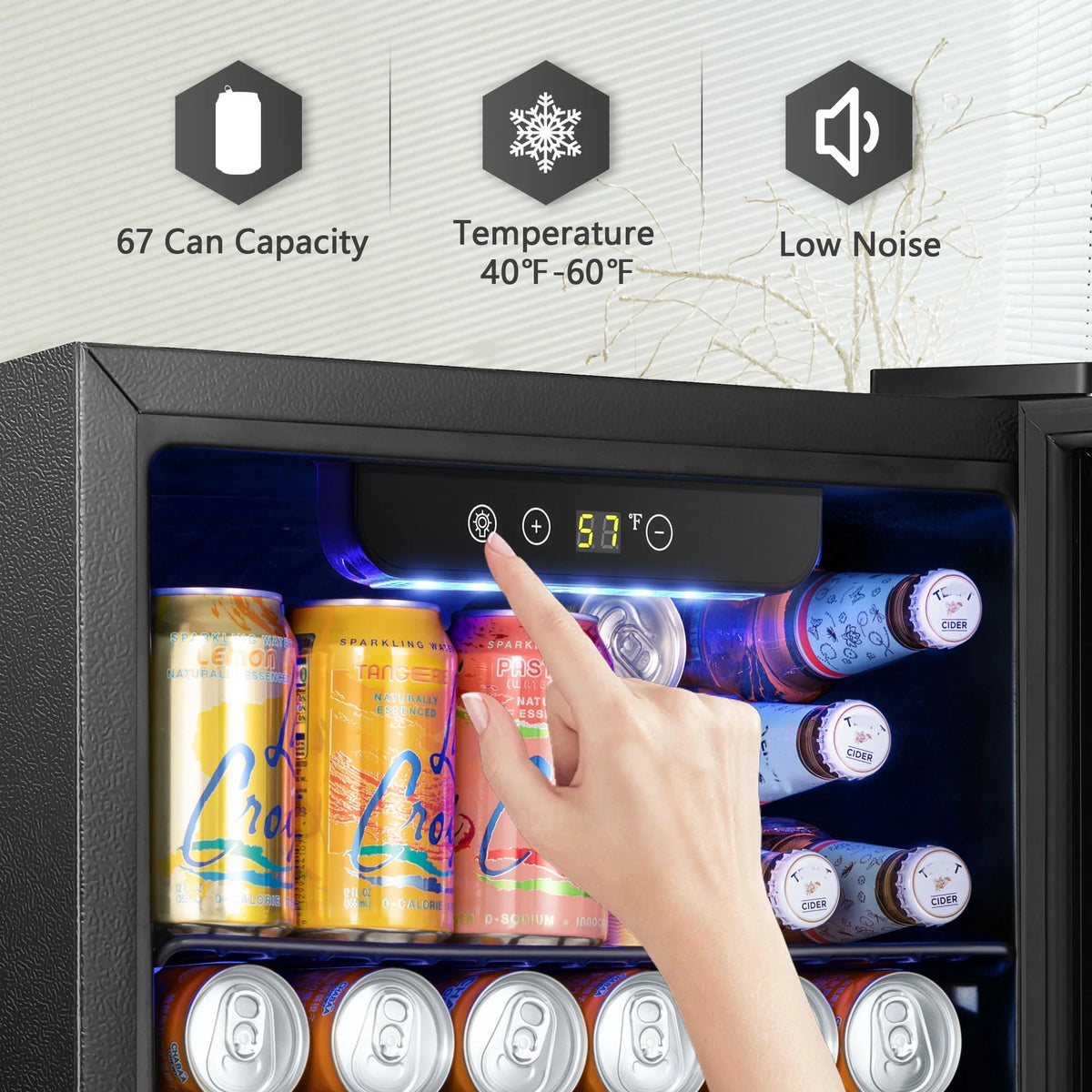 1.7 cu.ft Black Beverage Cooler & Refrigerator L9904