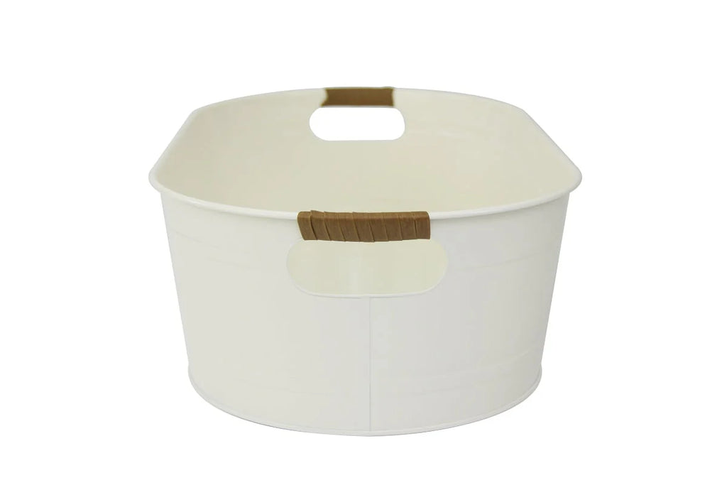 White Medium Oval Galvanized Tub I8094