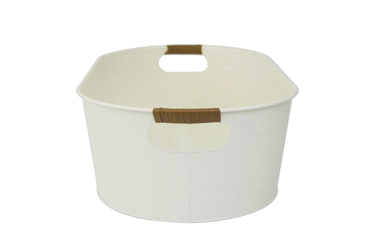 White Medium Oval Galvanized Tub I8094