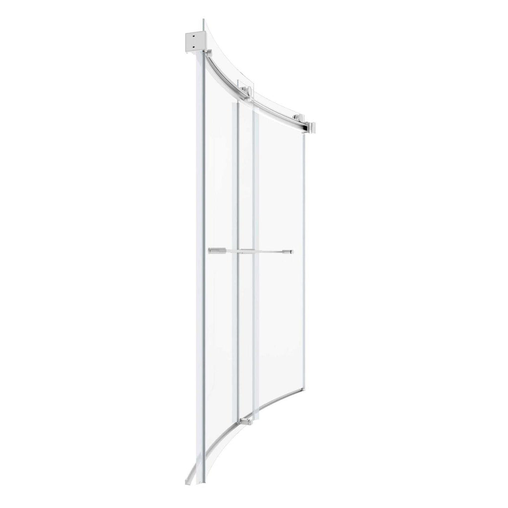 Brushed Nickel 58-in to 58-1/2-in x 59.96-in Framed Sliding Bathtub Door P674