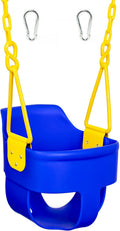 Blue Full Bucket Toddler Swing Seat with Plastic Coated Chains and Carabiners, Pack of 2 M9095