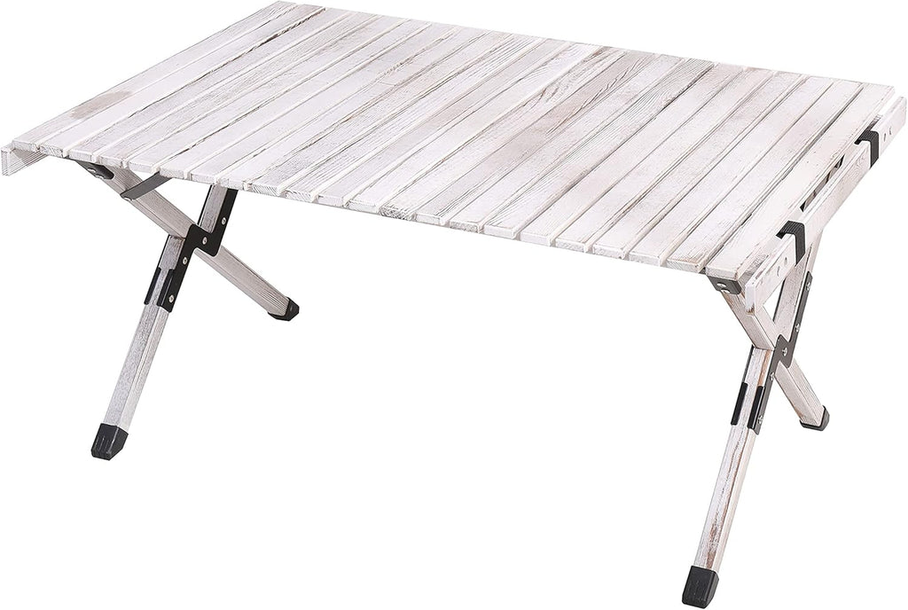 Wood Portable Foldable Camping Table with Carry Bag, Walnut, Small K412164