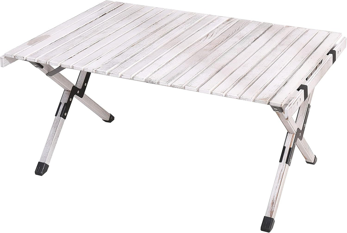 Wood Portable Foldable Camping Table with Carry Bag, Walnut, Small K412164