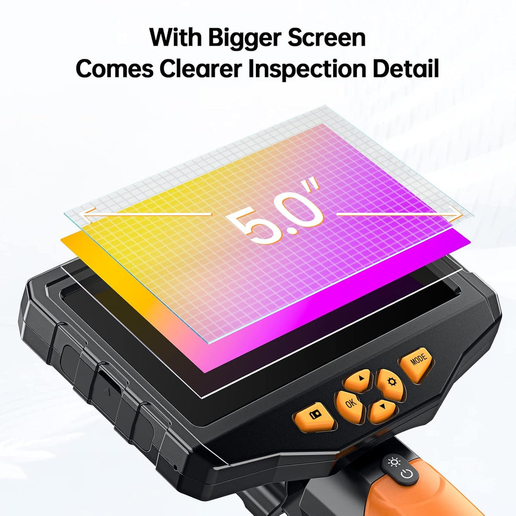 Triple Lens Endoscope Camera with Light, 16.5ft Flexible Waterproof Borescope I637