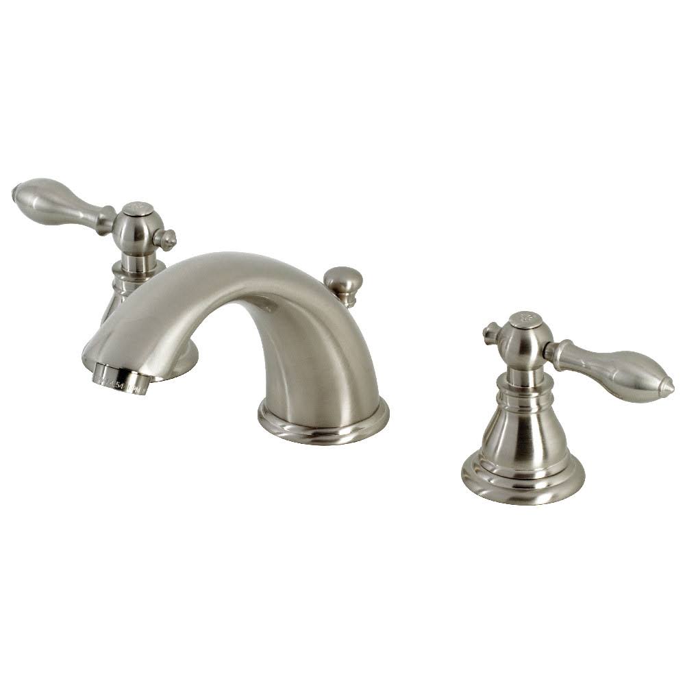 Brushed Nickel Widespread Bathroom Faucet with Pop-Up M72349