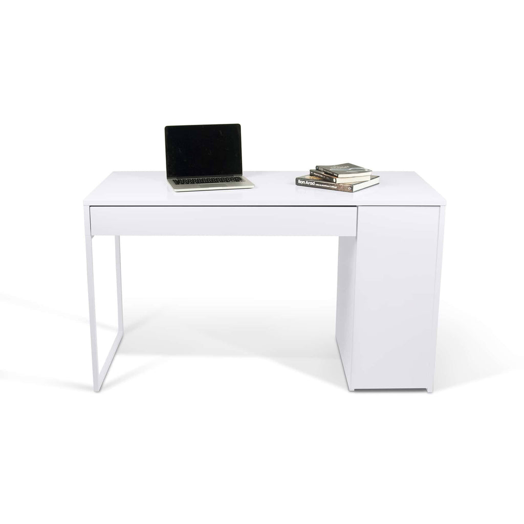 Pure White Chrome Home Office Desk T80437