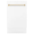 18 In. White Matte Dishwasher with Gold Handle R5835