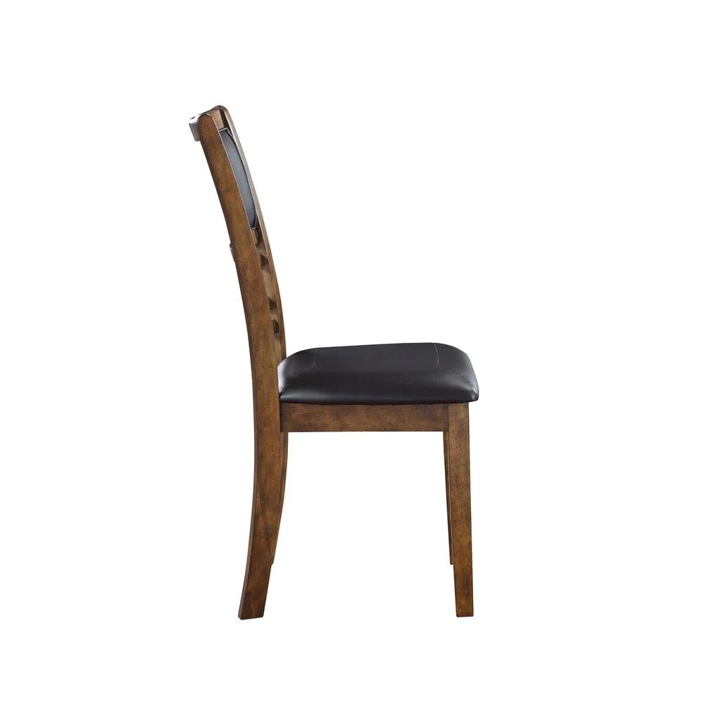 Solid Wood Drop Leaf Dining Table with 2 Chairs in Brown S96849