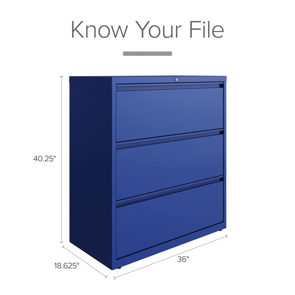 36 Inch Wide 3 Drawer Metal Lateral File Cabinet R308
