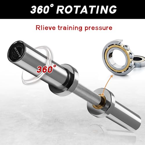 16”/20” Olympic Dumbbell Handles Pair of 500lbs Capacity Loadable Dumbbell Bars with Collars for 2” Olympic Weight Plates J978