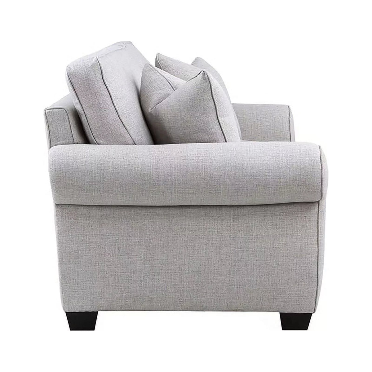 Cream Fabric Loveseat with Rolled Arms B830