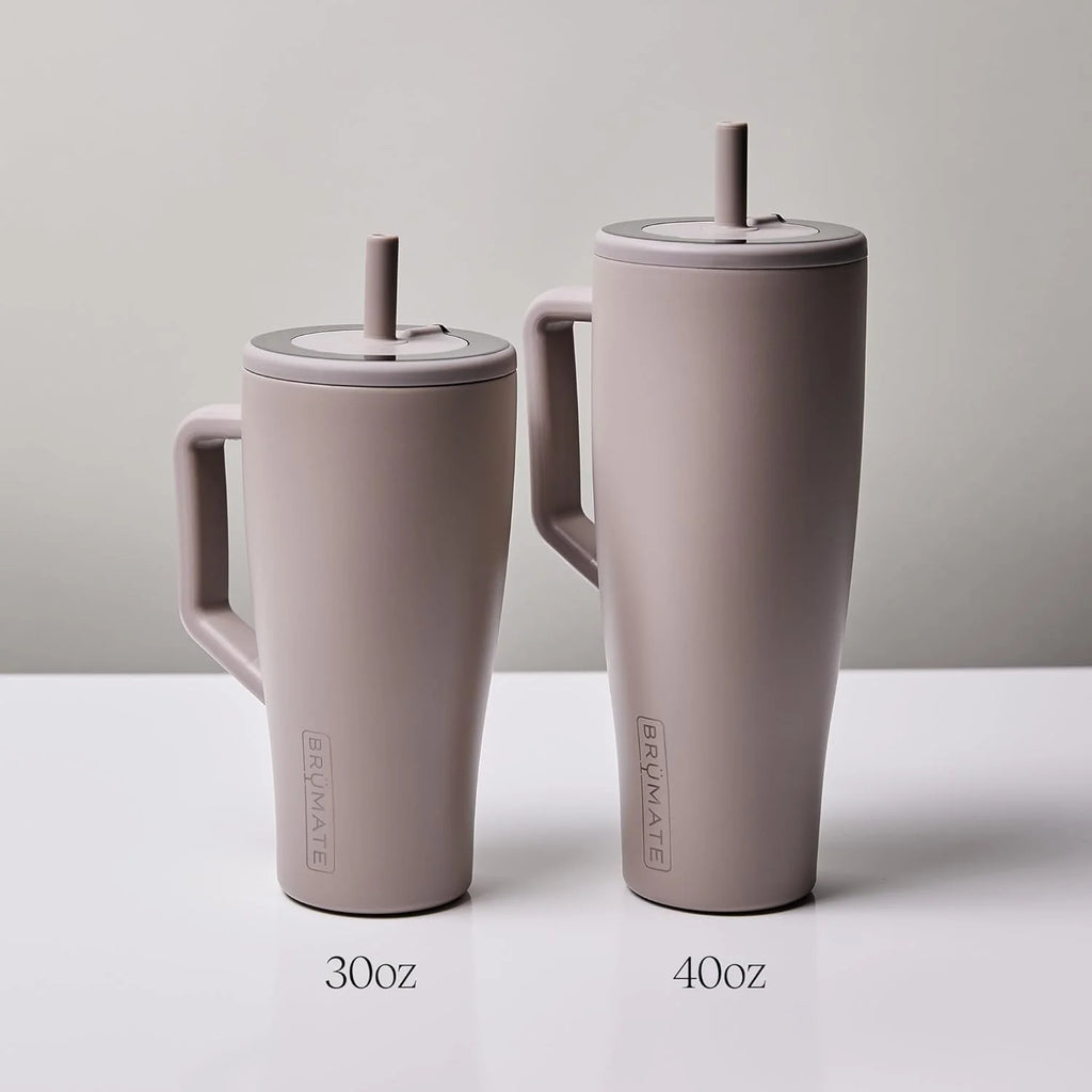 30 oz Stainless Steel Tumbler with Handle and Straw I195