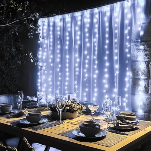 300 LED Warm White Curtain Lights V8722