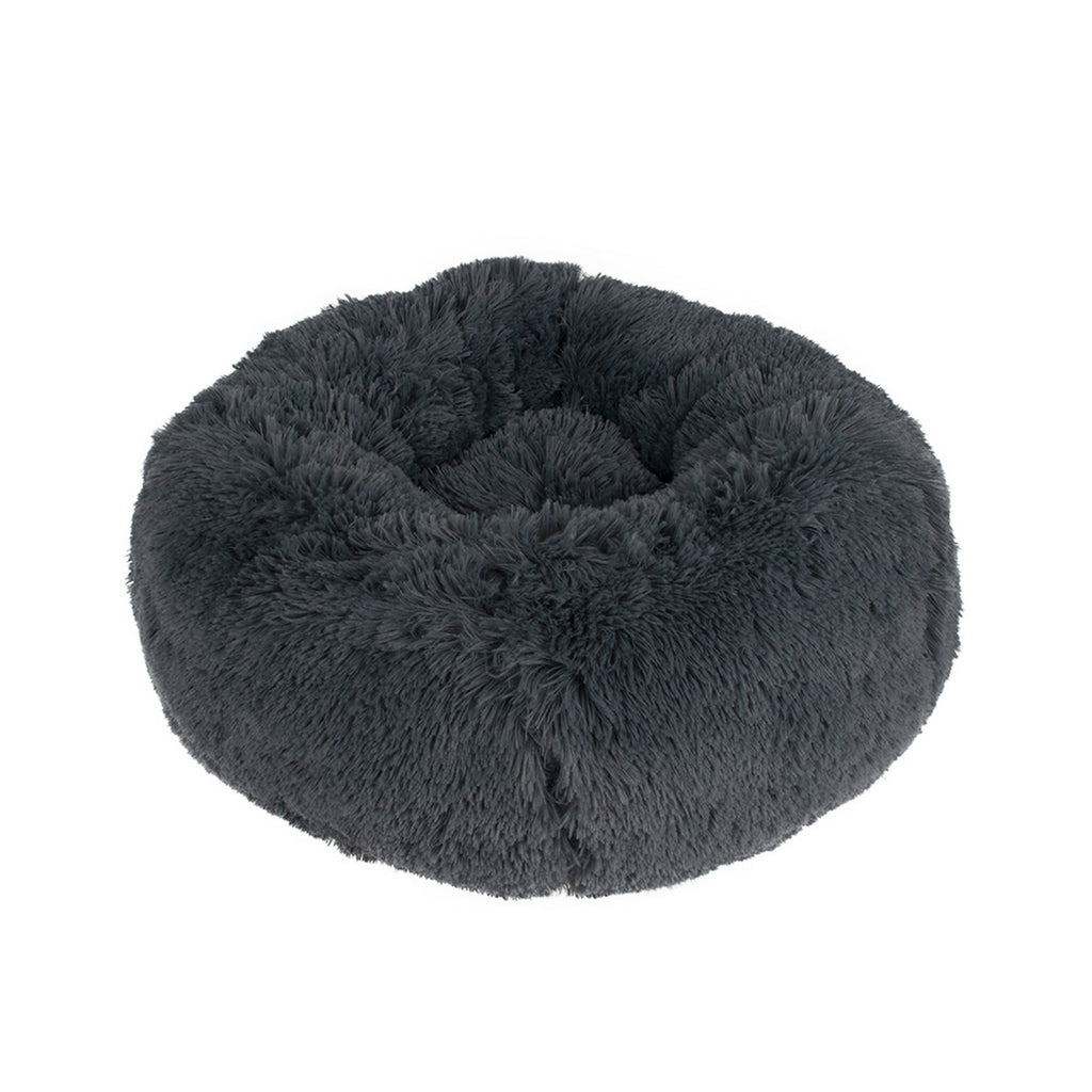 Dark Grey Round Donut Pet Bed Y95378