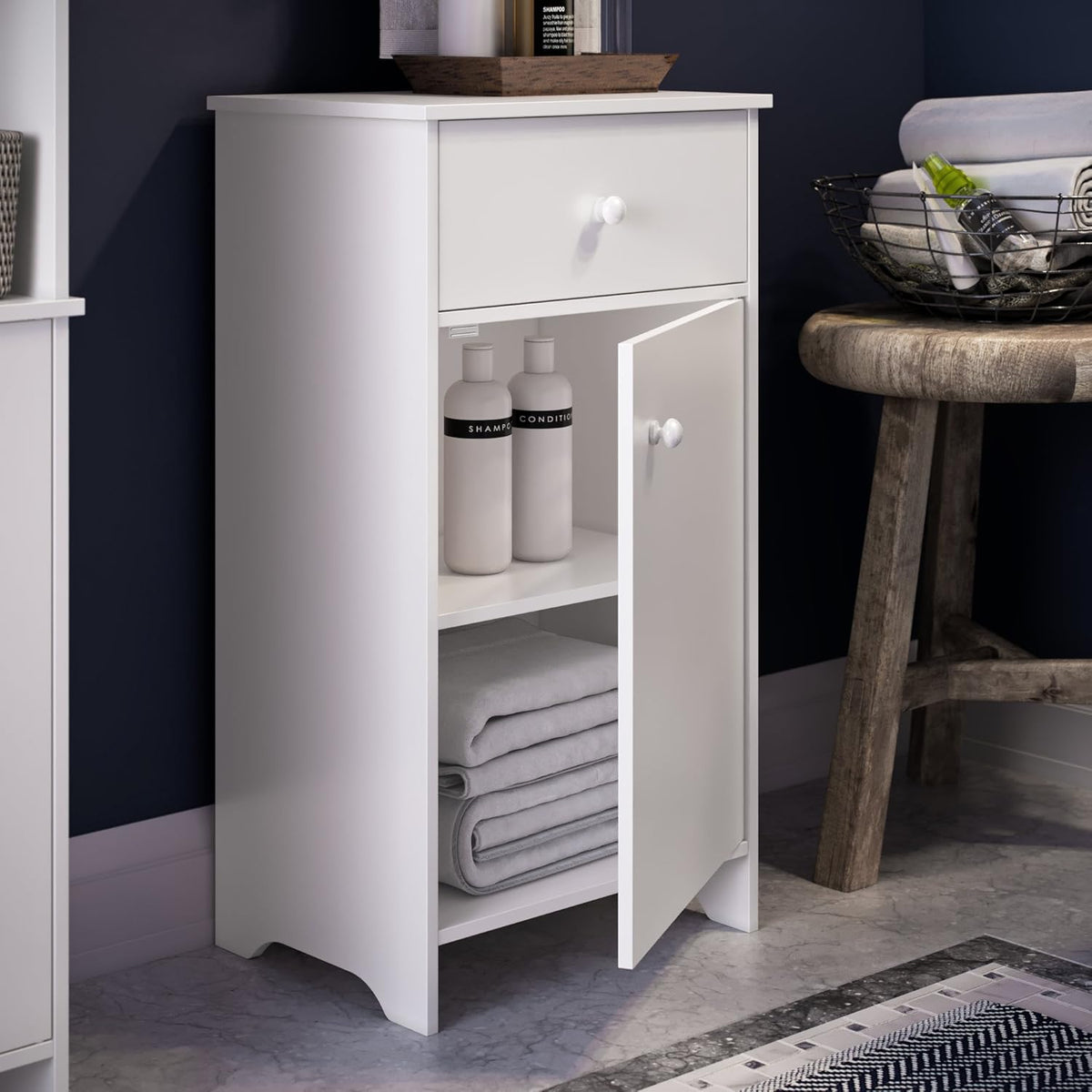 White Bathroom Floor Cabinet P778
