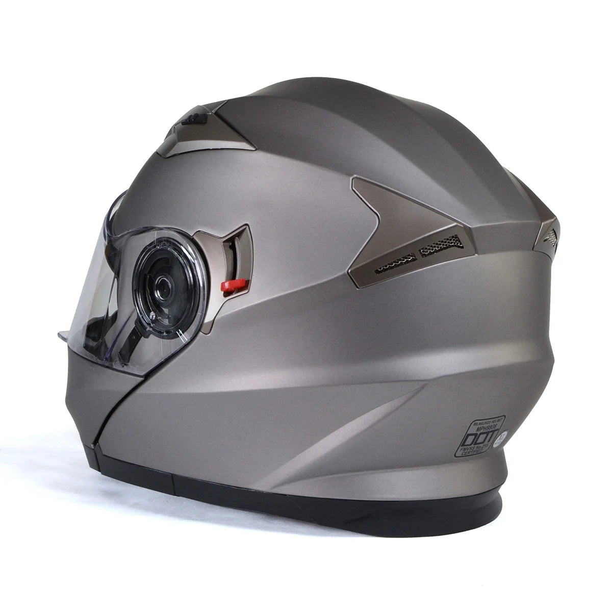 Silver Modular Motorcycle Helmet with Drop Down Visor V453