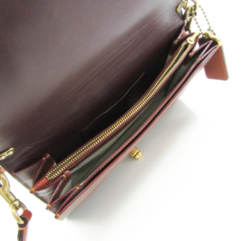 Beige Brown Leather Shoulder Bag H332042