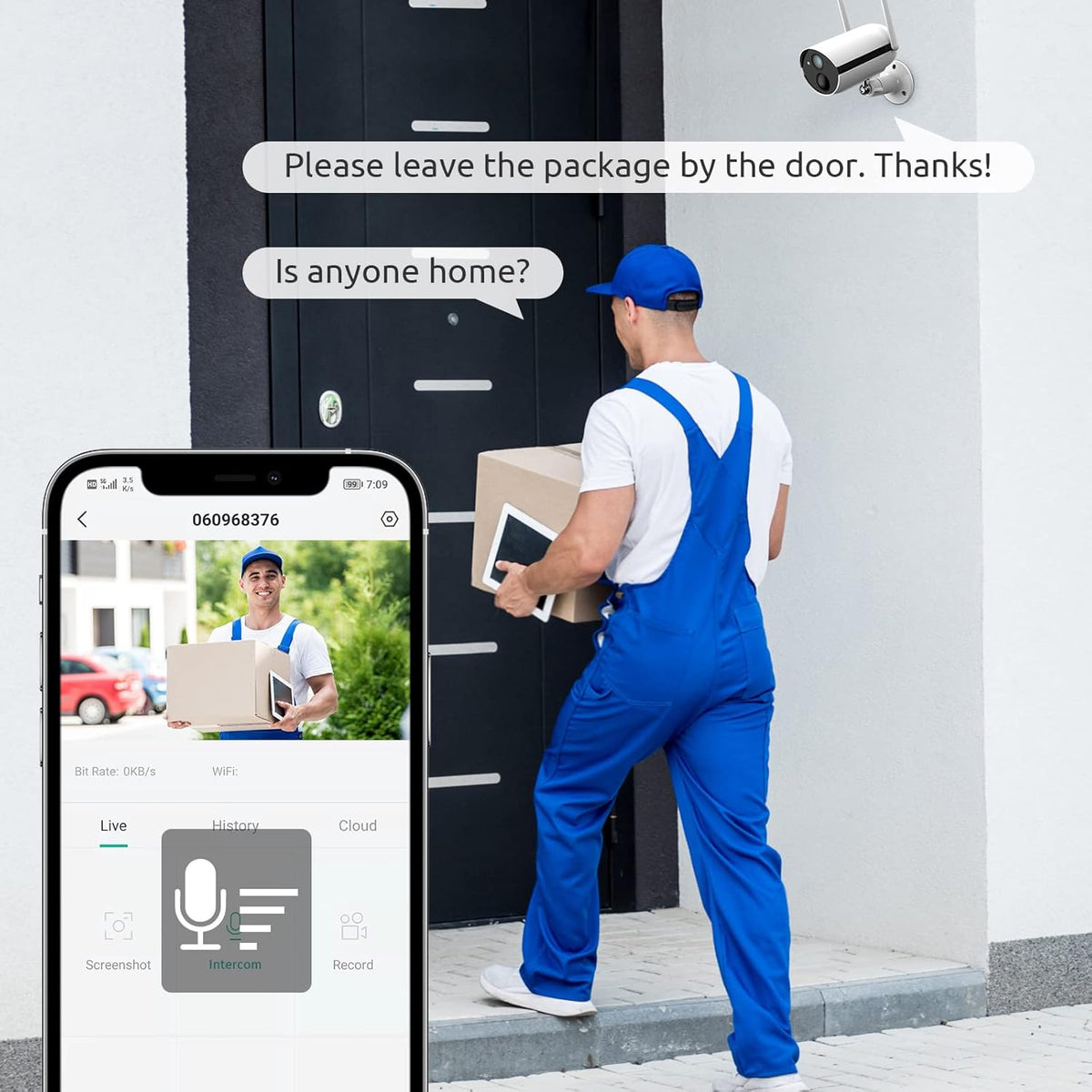Wire-Free Security Camera with 2-Way Audio and Night Vision D53257