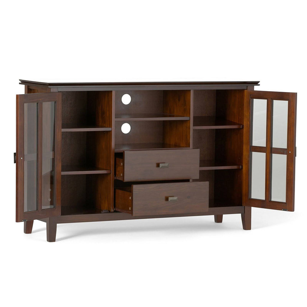 Solid Wood TV Media Stand in Russet Brown K5764