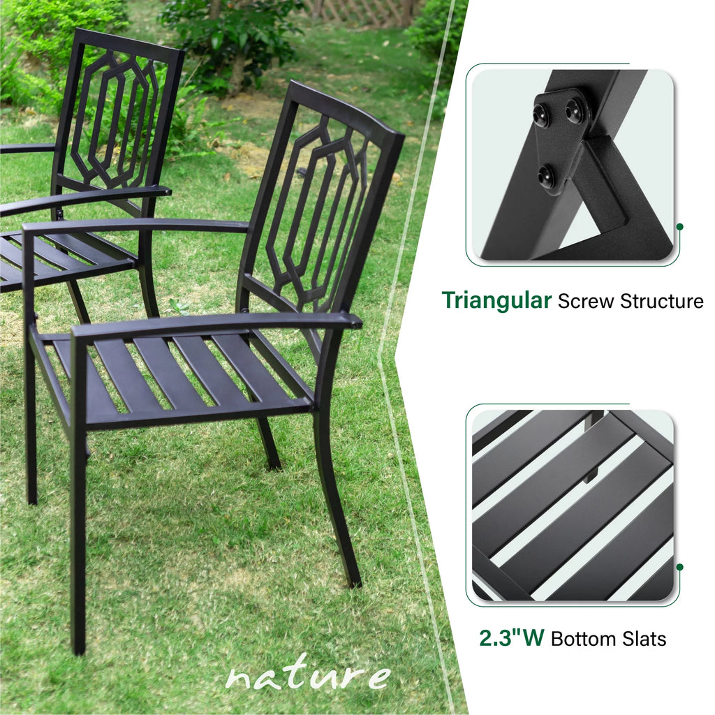 7 Piece Patio Dining Set Metal Table and Chairs Z9752