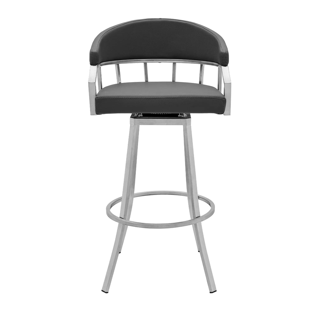 Gray Faux Leather Counter Stool C33528