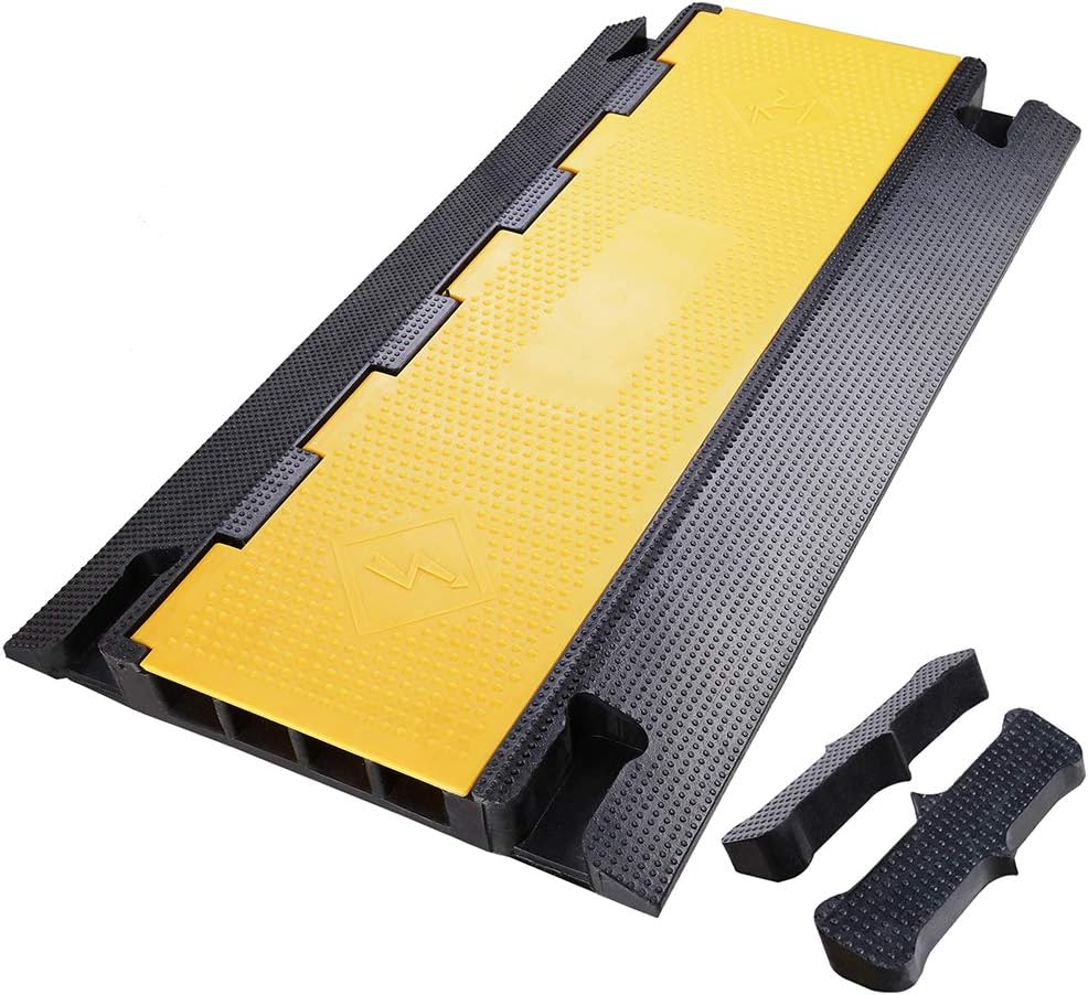 4 Channel Cable Ramp Floor Cover Cord Protector Wire Guard, 55000lbs, Pack of 2 Z279