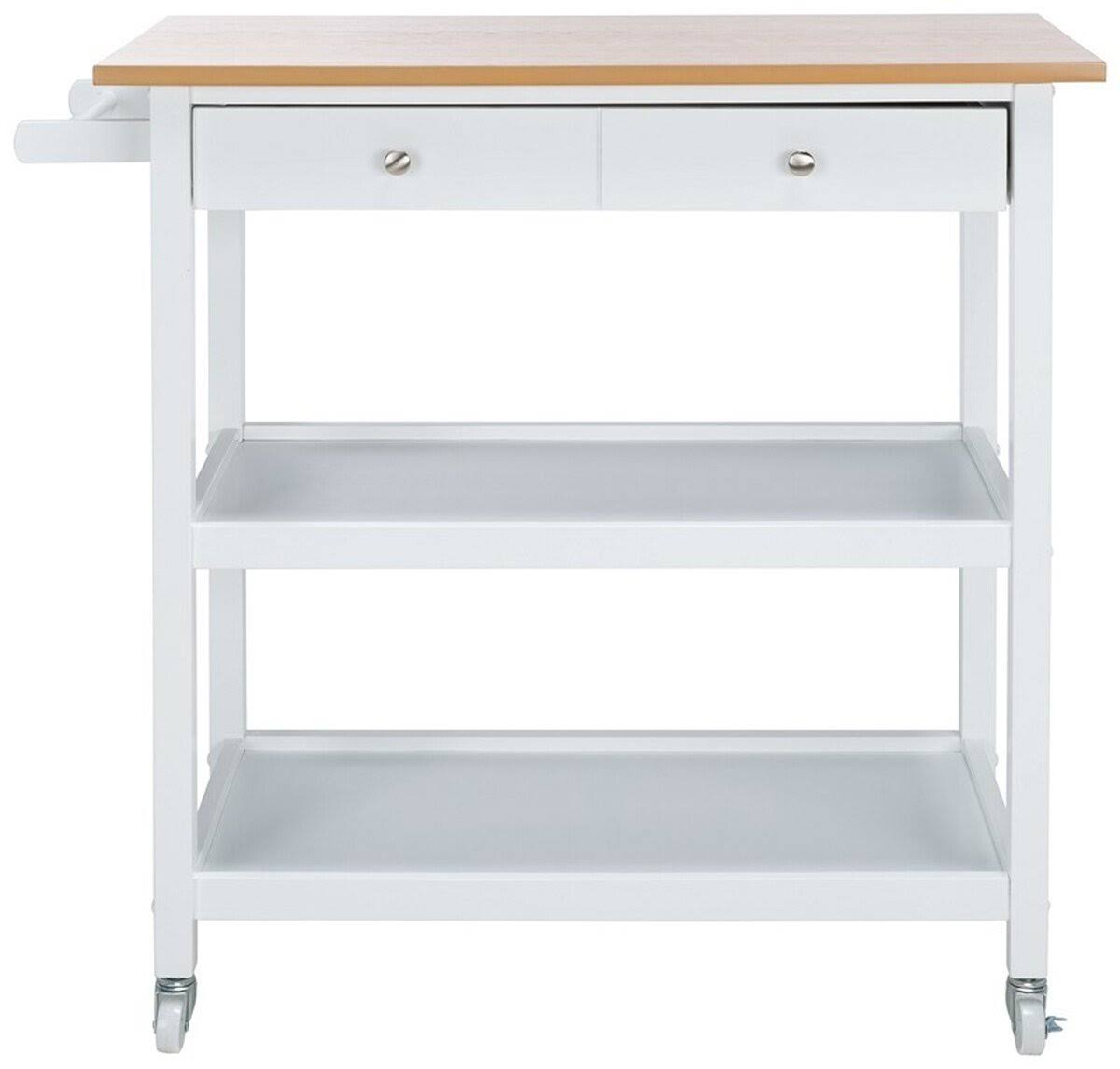 White 2 Drawer 3 Shelf Kitchen Cart K51907
