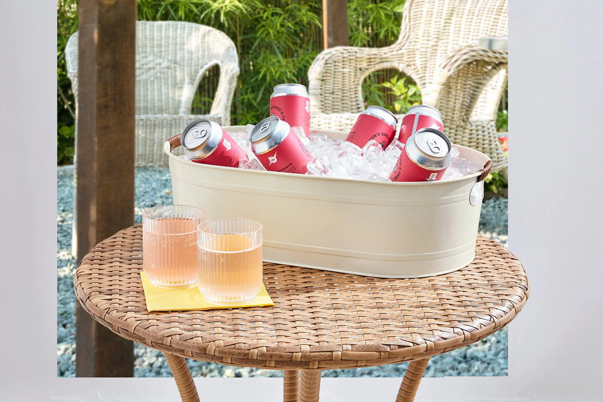 White Medium Oval Galvanized Tub I8094