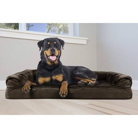 Orthopedic Ultra Plush Sofa-Style Pet Bed, Espresso, Jumbo F605