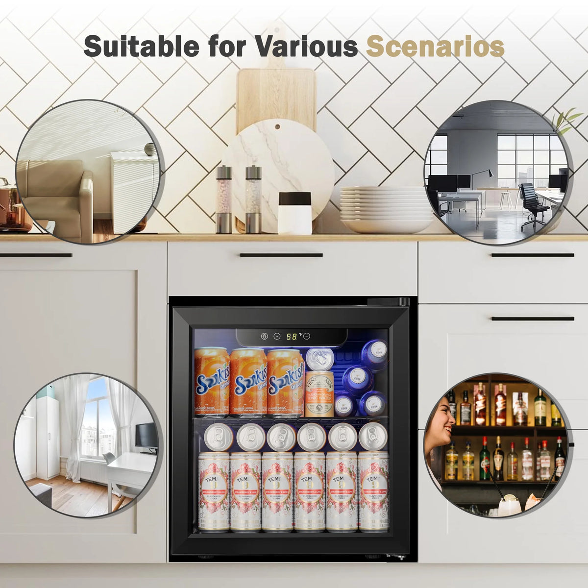 1.7 cu.ft Black Beverage Cooler & Refrigerator L9904