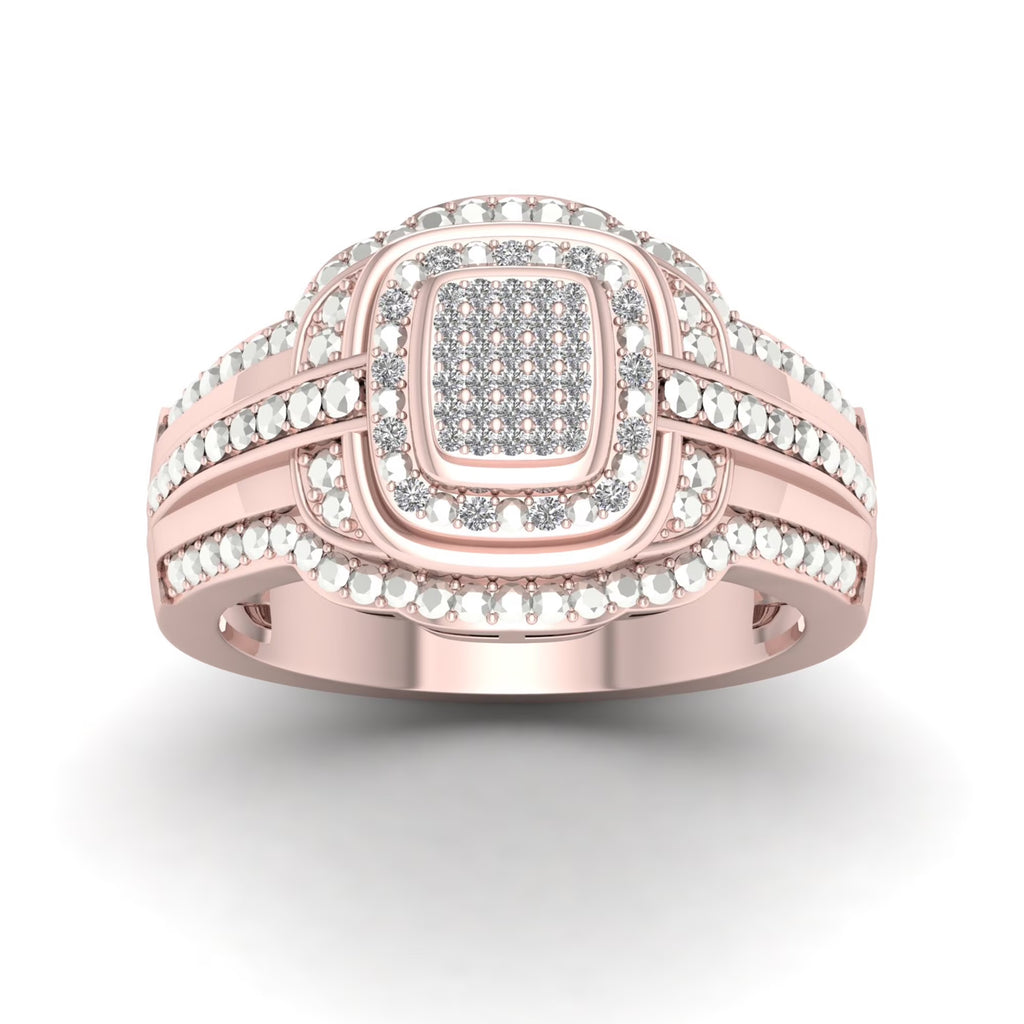 10k Rose Gold Halo Engagement Ring F1236