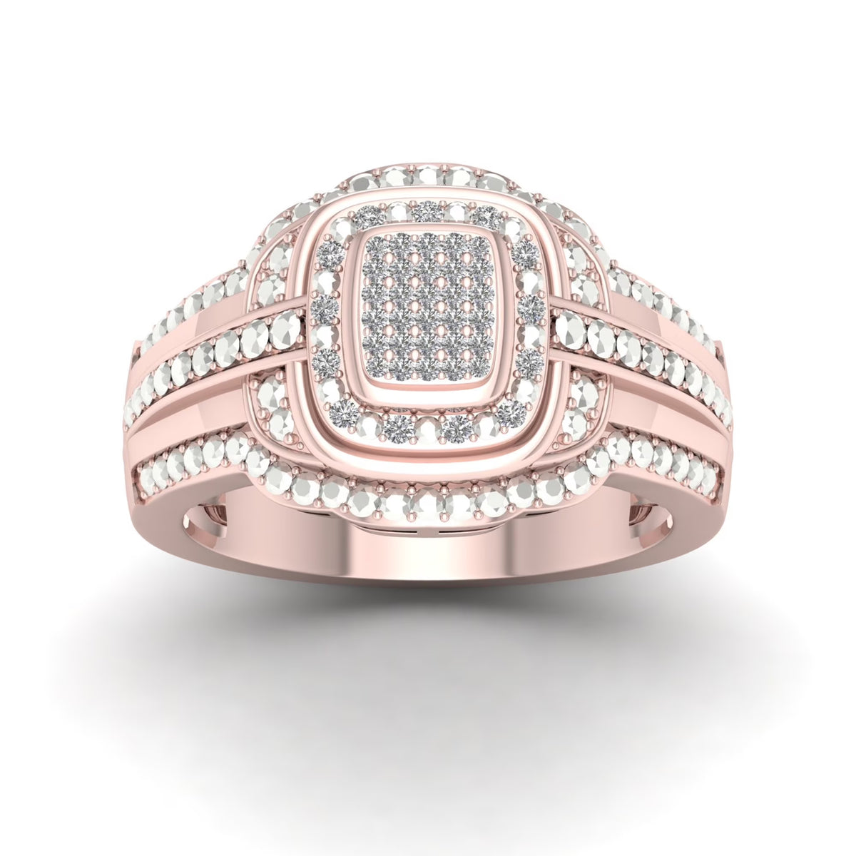 10k Rose Gold Halo Engagement Ring F1236