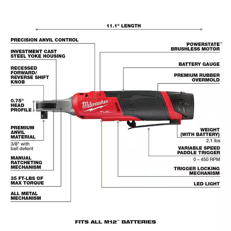12V Cordless High Speed 3/8 in. Ratchet Kit with 43-Piece Socket Set U402