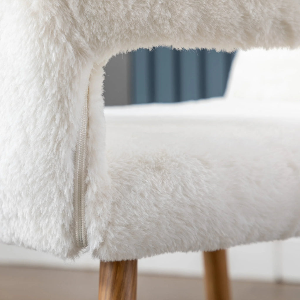 Faux Fur Dining Chairs with Solid Steel Leg I251