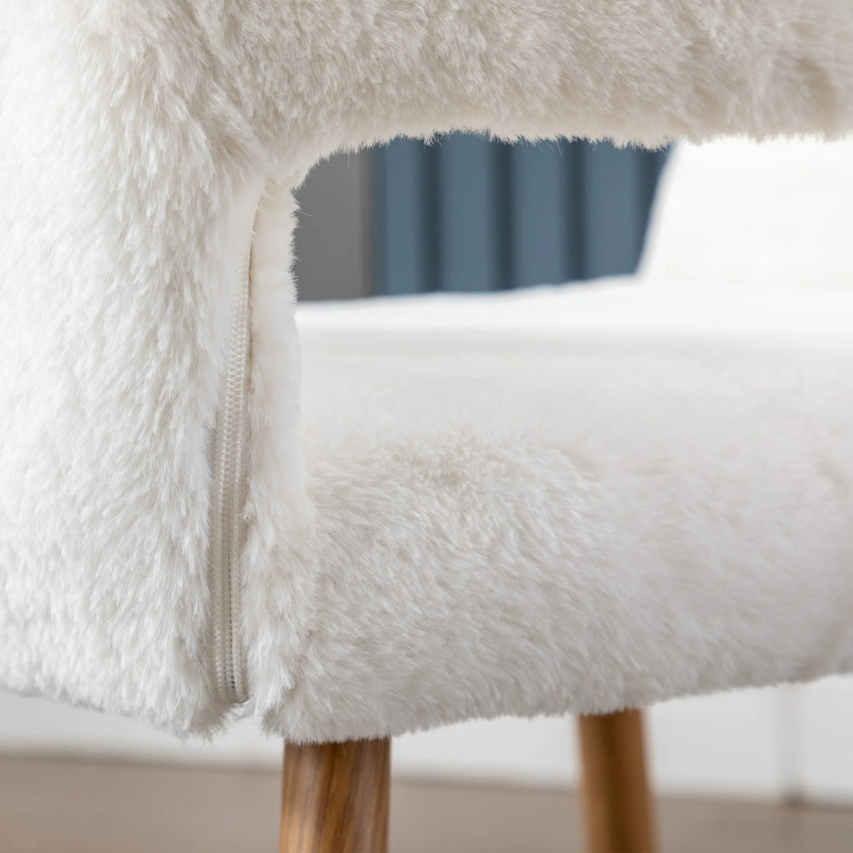 Faux Fur Dining Chairs with Solid Steel Leg I251