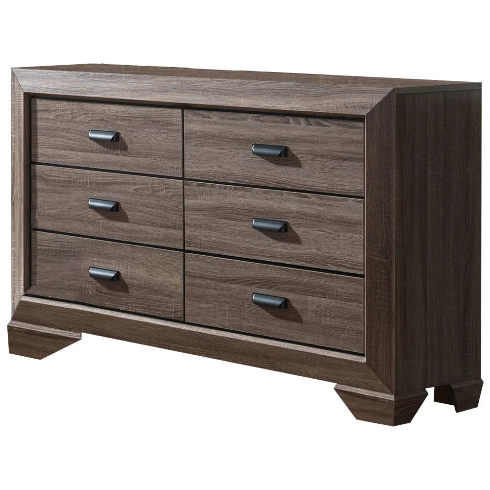 Brown Wood 6 Piece King Bedroom Set J923940
