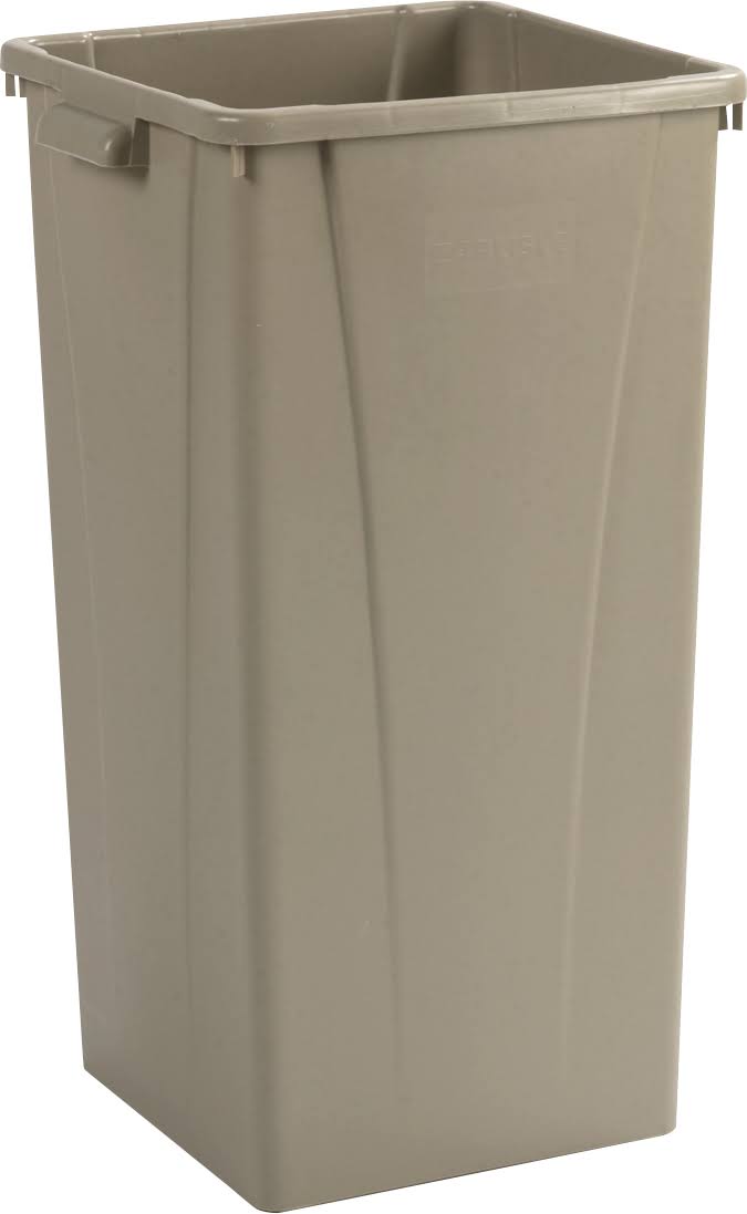 Beige 23 Gallon Square Tall Trash Cans, 4 Cans V89412