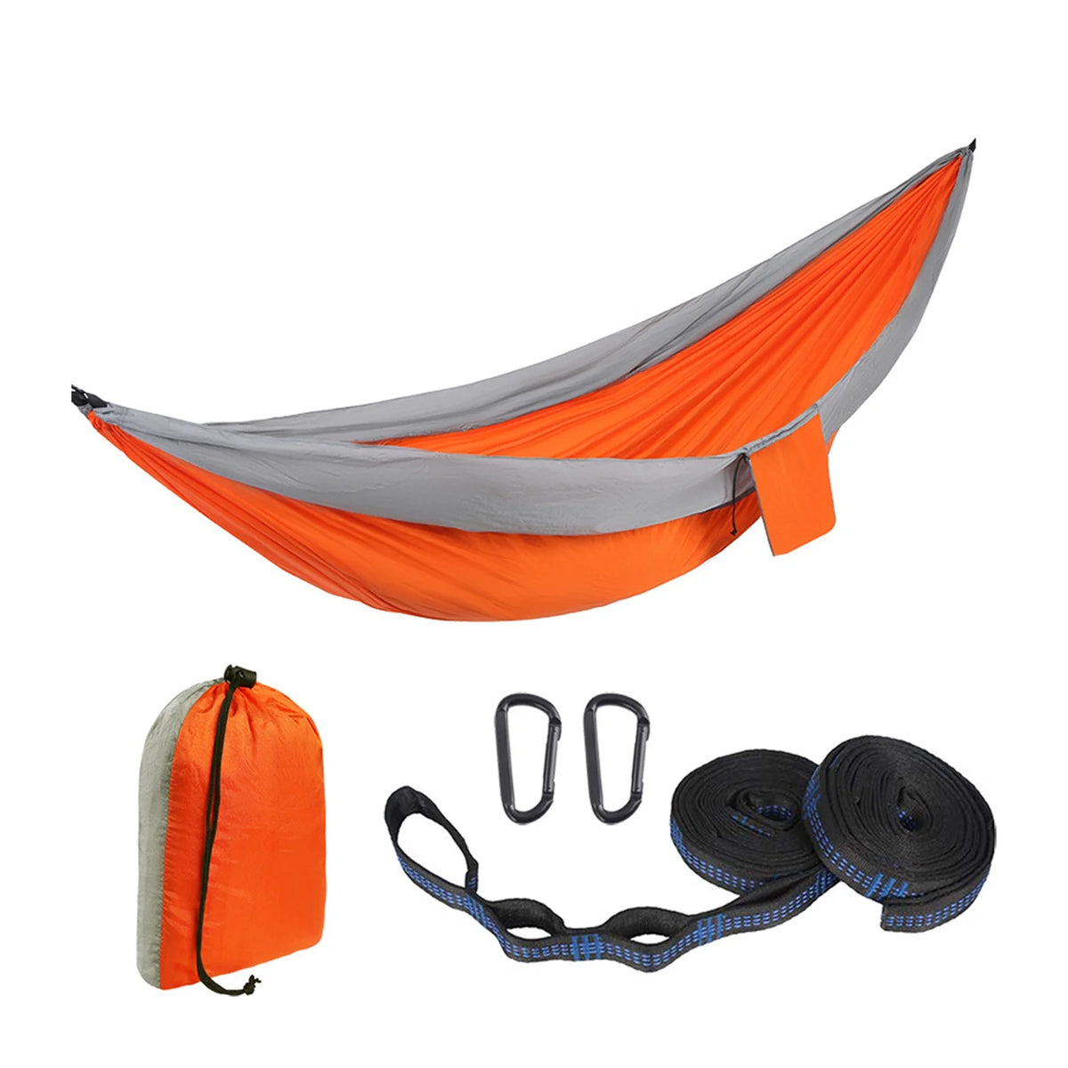 Lightweight Nylon Parachute Camping Hammock with Tree Strap and Carabiner J100269
