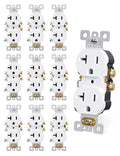 White 20Amp 125V Duplex Receptacle Wall Outlet 10 Pack G699