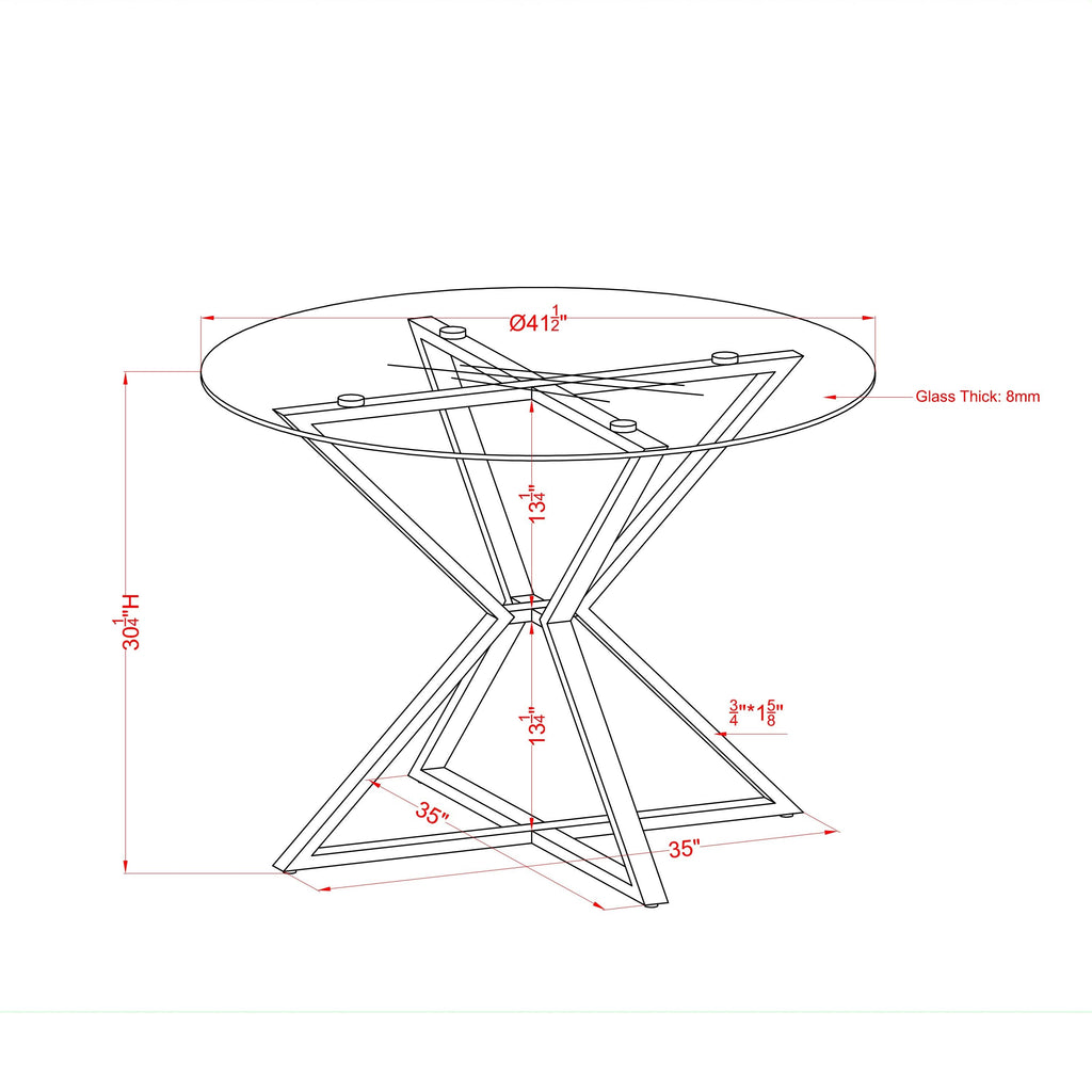 Contemporary Gold 41-in Dining Table F10885