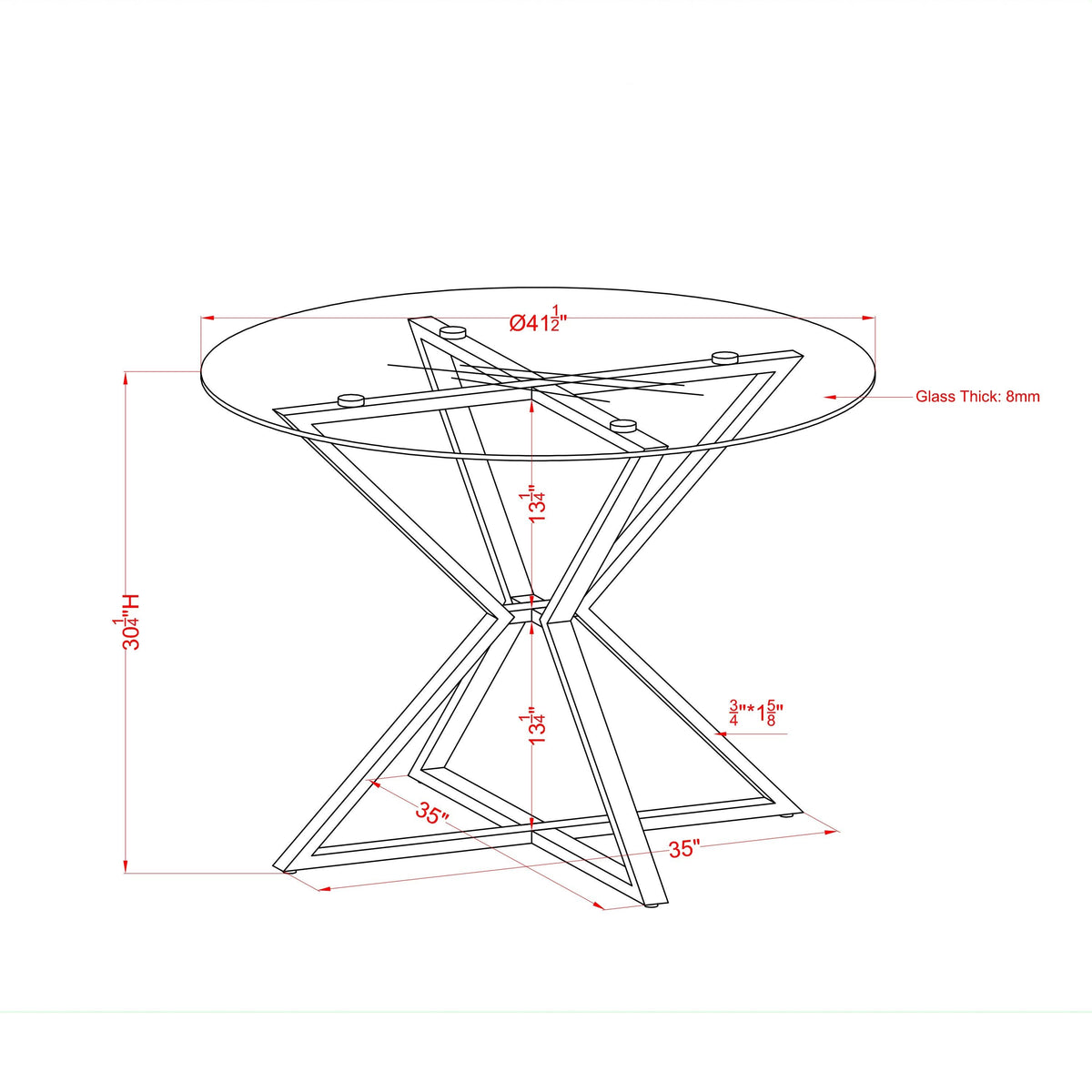 Contemporary Gold 41-in Dining Table F10885